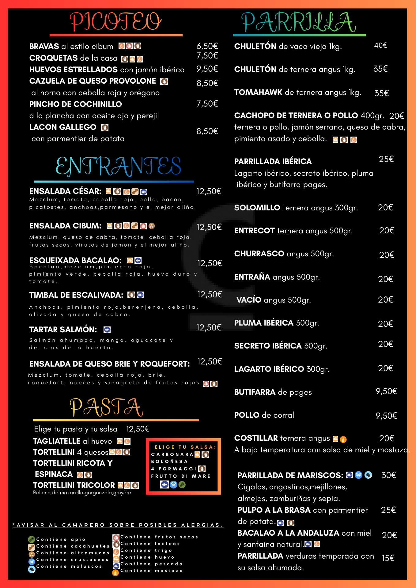 Previsualización carta general