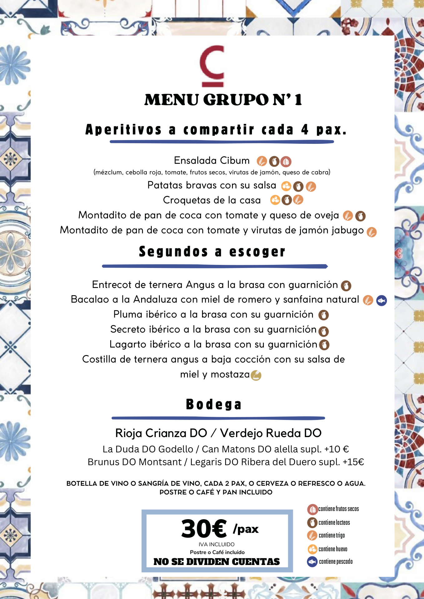 Previsualización menú grupos