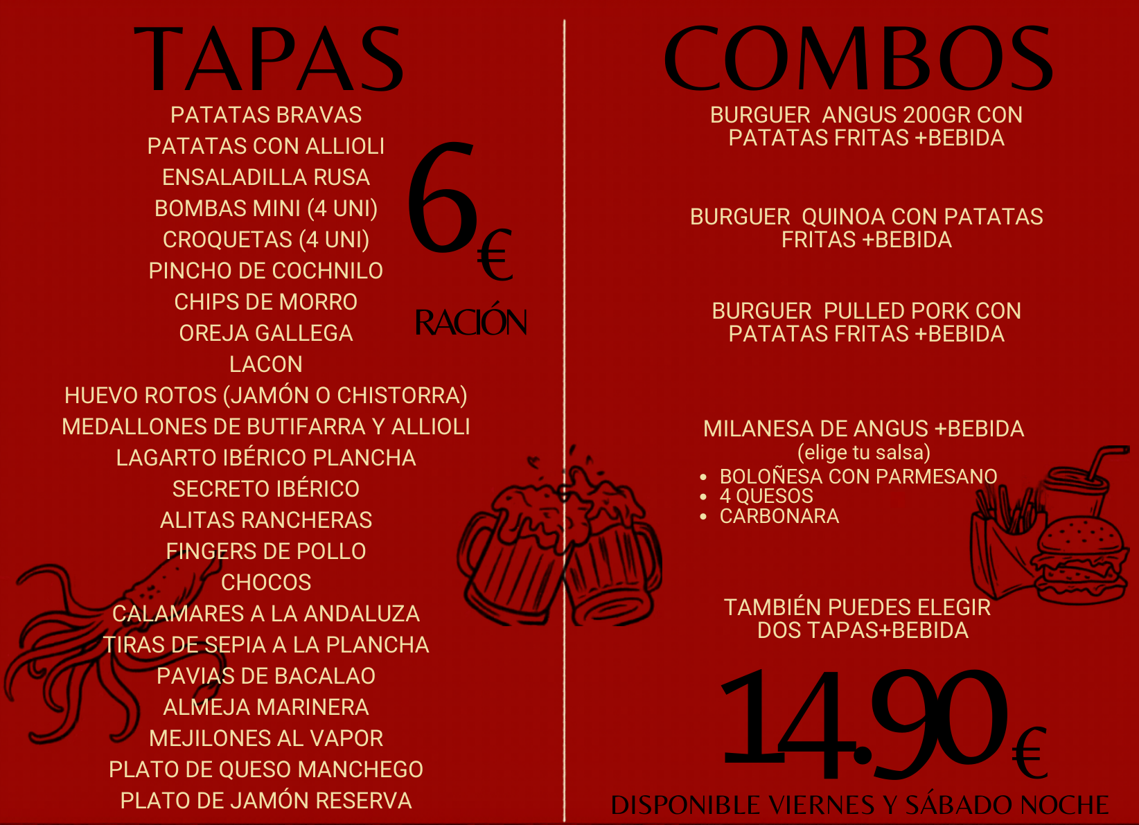 Previsualización menú tapas